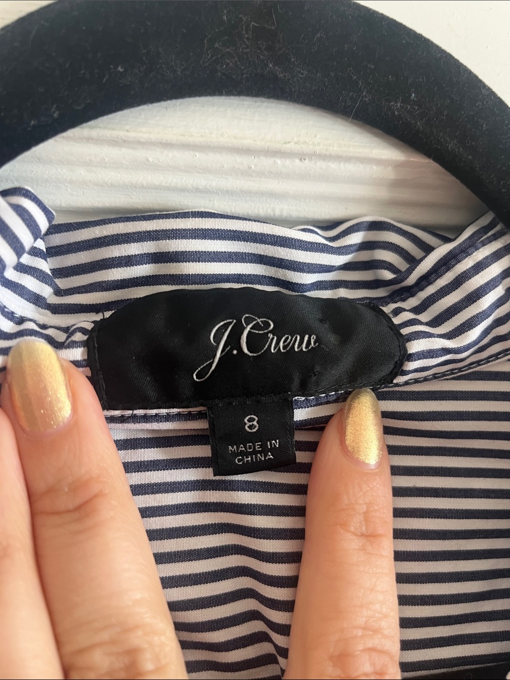 J.Crew Navy and White Striped Shirt Dress